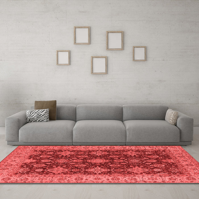 Industrial Red Washable Rugs