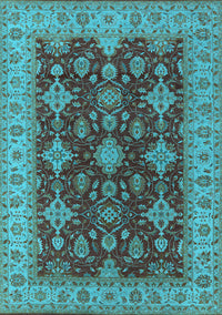 Oriental Light Blue Industrial Rug, urb1597lblu