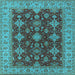 Square Oriental Light Blue Industrial Rug, urb1597lblu