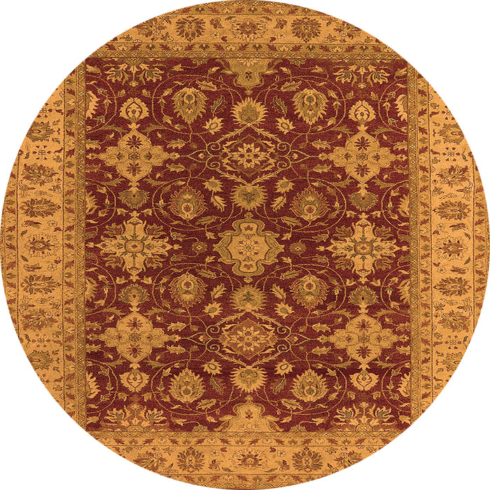 Round Oriental Orange Industrial Rug, urb1597org