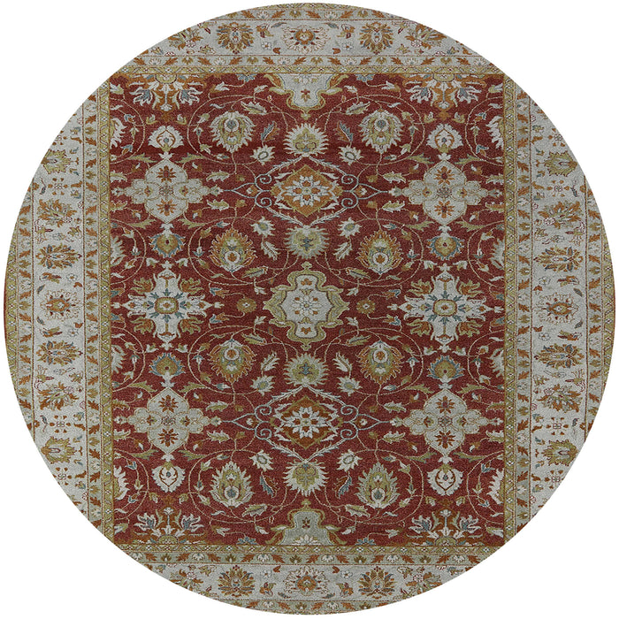 Round Machine Washable Industrial Modern Dark Sienna Brown Rug, wshurb1597
