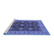 Sideview of Machine Washable Oriental Blue Industrial Rug, wshurb1597blu