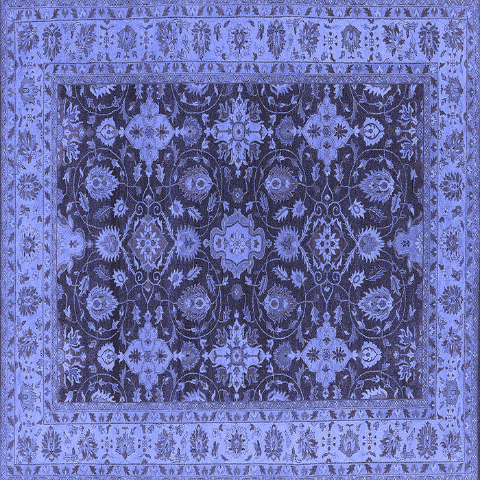 Square Oriental Blue Industrial Rug, urb1597blu