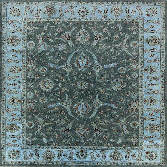 Square Mid-Century Modern Light Black Oriental Rug, urb1598