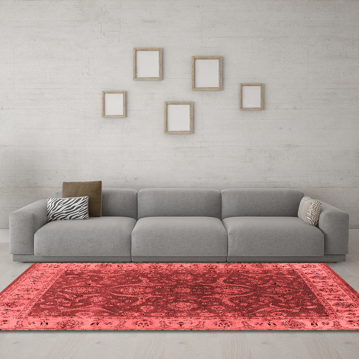 Industrial Red Washable Rugs