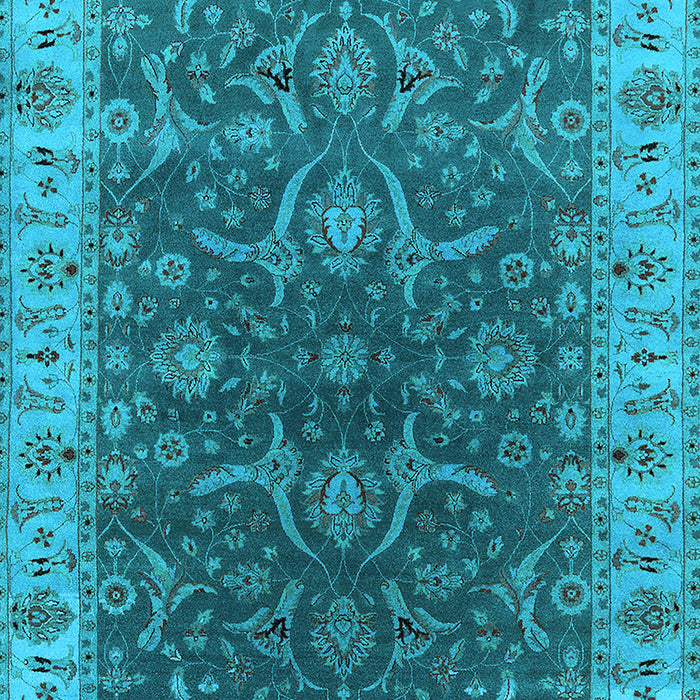 Machine Washable Oriental Light Blue Industrial Rug, wshurb1598lblu