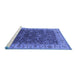 Sideview of Machine Washable Oriental Blue Industrial Rug, wshurb1598blu