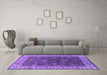 Machine Washable Oriental Purple Industrial Area Rugs in a Living Room, wshurb1598pur