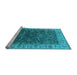 Sideview of Machine Washable Oriental Light Blue Industrial Rug, wshurb1598lblu