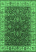 Machine Washable Oriental Emerald Green Industrial Area Rugs, wshurb1598emgrn