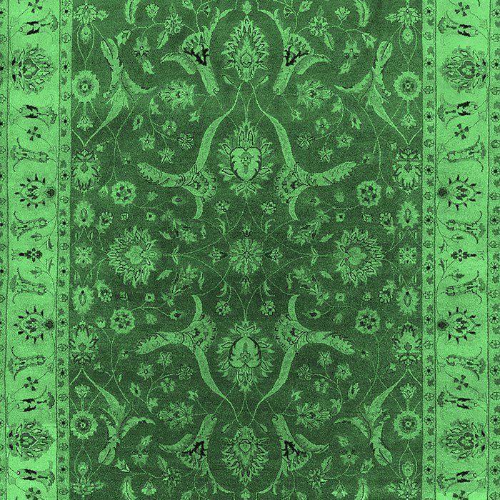 Machine Washable Oriental Emerald Green Industrial Area Rugs, wshurb1598emgrn