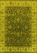 Machine Washable Oriental Yellow Industrial Rug, wshurb1598yw