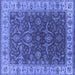 Square Oriental Blue Industrial Rug, urb1598blu