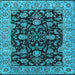 Square Oriental Light Blue Industrial Rug, urb1599lblu