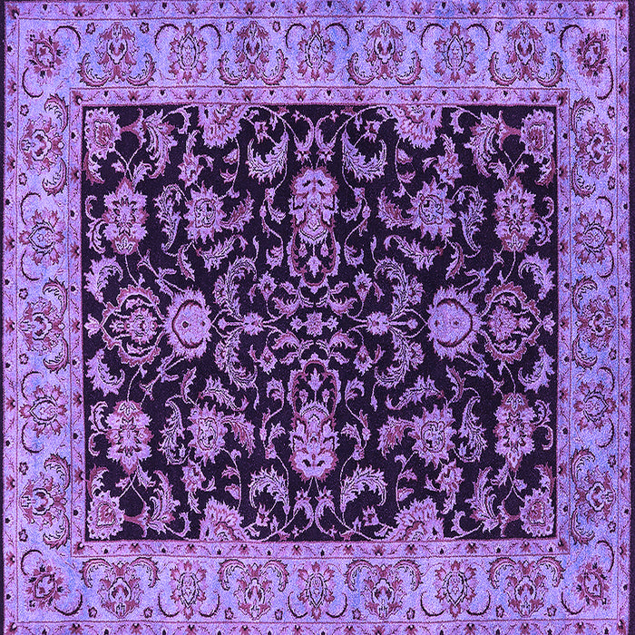 Square Machine Washable Oriental Purple Industrial Area Rugs, wshurb1599pur