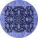 Round Oriental Blue Industrial Rug, urb1599blu