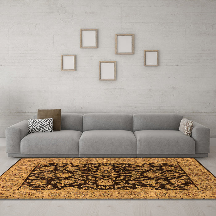 Machine Washable Oriental Orange Industrial Area Rugs in a Living Room, wshurb1599org