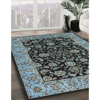 Mid-Century Modern Blue Oriental Rug, urb1599