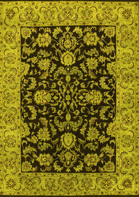 Oriental Yellow Industrial Rug, urb1599yw