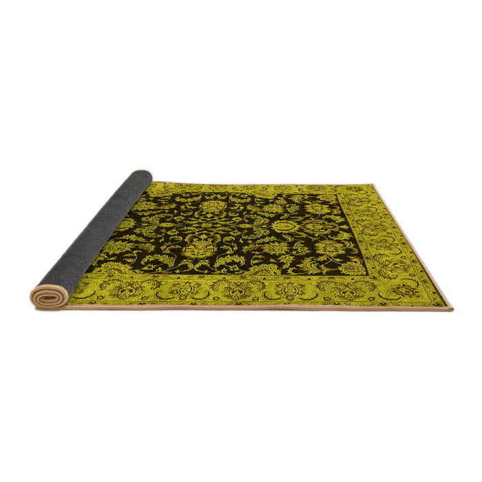Sideview of Oriental Yellow Industrial Rug, urb1599yw