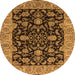 Round Oriental Orange Industrial Rug, urb1599org