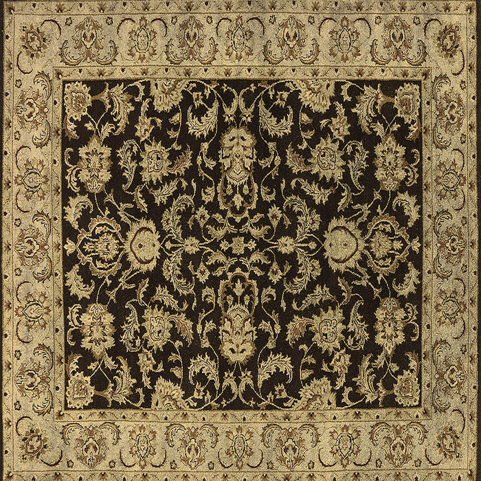 Square Machine Washable Oriental Brown Industrial Rug, wshurb1599brn