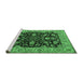 Sideview of Machine Washable Oriental Emerald Green Industrial Area Rugs, wshurb1599emgrn