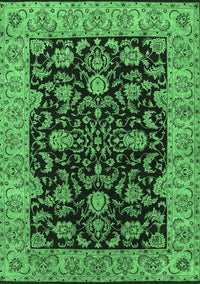 Oriental Emerald Green Industrial Rug, urb1599emgrn