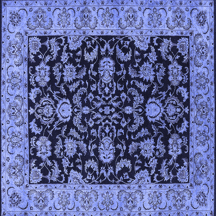 Square Machine Washable Oriental Blue Industrial Rug, wshurb1599blu