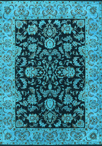 Oriental Light Blue Industrial Rug, urb1599lblu