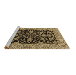 Sideview of Machine Washable Oriental Brown Industrial Rug, wshurb1599brn