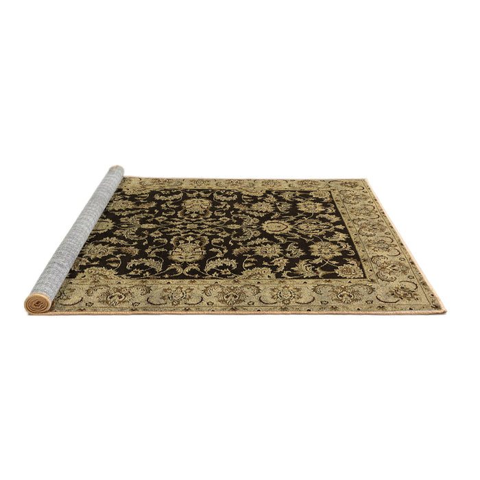 Sideview of Machine Washable Oriental Brown Industrial Rug, wshurb1599brn