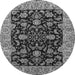 Round Oriental Gray Industrial Rug, urb1599gry