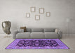 Machine Washable Oriental Purple Industrial Area Rugs in a Living Room, wshurb1599pur