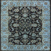 Square Mid-Century Modern Blue Oriental Rug, urb1599