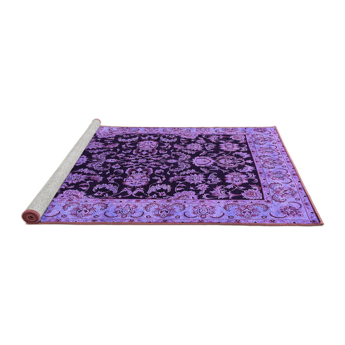 Sideview of Machine Washable Oriental Purple Industrial Area Rugs, wshurb1599pur