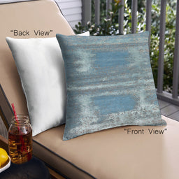 Front View of Mid-Century Modern Urban Square Blue Throw Pillow, 18 inch by 18 inch, pwurb15