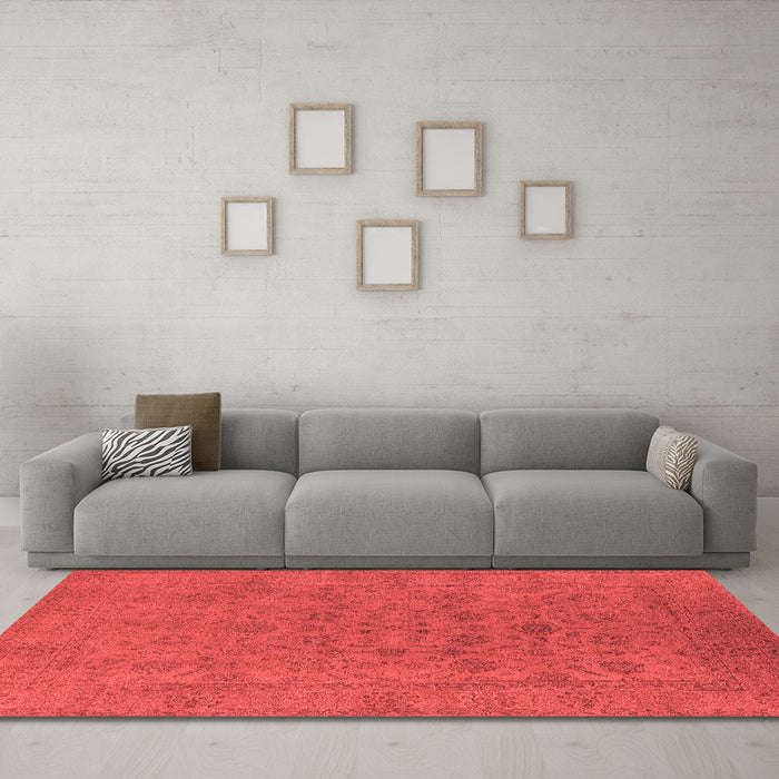Industrial Red Washable Rugs