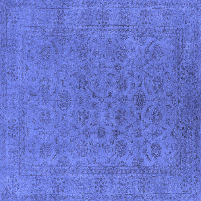 Square Machine Washable Oriental Blue Industrial Rug, wshurb1600blu