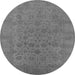 Round Machine Washable Oriental Gray Industrial Rug, wshurb1600gry