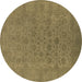 Round Oriental Brown Industrial Rug, urb1600brn