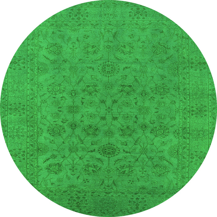 Round Oriental Green Industrial Rug, urb1600grn