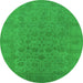 Round Oriental Green Industrial Rug, urb1600grn