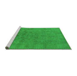 Sideview of Machine Washable Oriental Green Industrial Area Rugs, wshurb1600grn