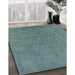Machine Washable Industrial Modern Cadet Blue Green Rug in a Family Room, wshurb1600