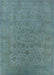 Mid-Century Modern Cadet Blue Green Oriental Rug, urb1600