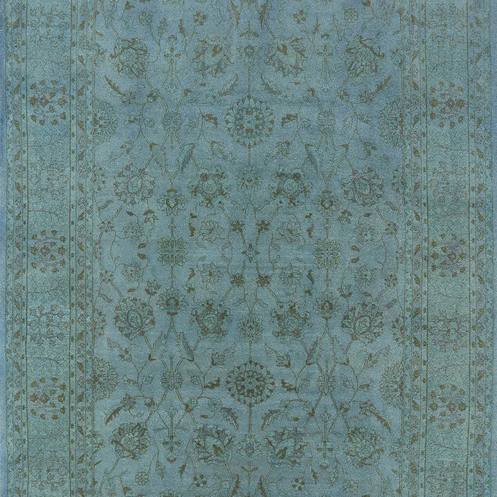 Mid-Century Modern Cadet Blue Green Oriental Rug, urb1600