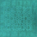 Square Oriental Turquoise Industrial Rug, urb1600turq