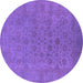 Round Oriental Purple Industrial Rug, urb1600pur