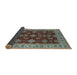 Sideview of Mid-Century Modern Dark Sea Green Oriental Rug, urb1601